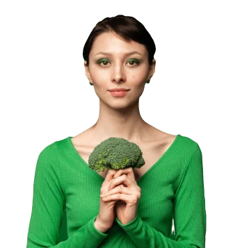 Girl with broccoli