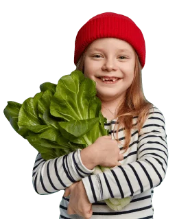 Girl with lettuce